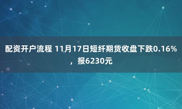 配资开户流程 11月17日短纤期货收盘下跌0.16%，报6230元