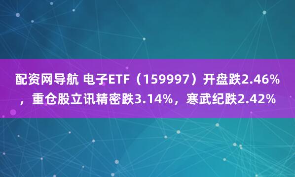 配资网导航 电子ETF（159997）开盘跌2.46%，重仓股立讯精密跌3.14%，寒武纪跌2.42%